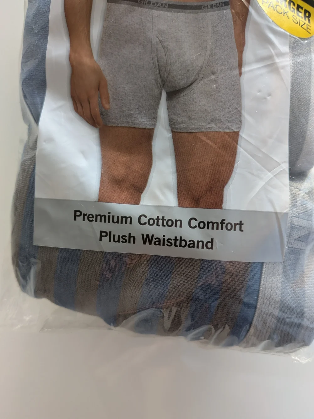 Gildan Men's 2XL Boxer Briefs 4 Pack Cotton Blue Stretch Plush Waistband NW